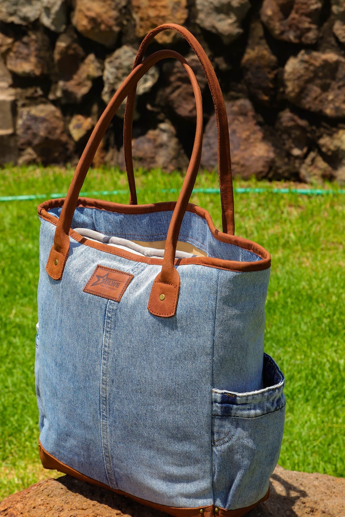 The Artisan Panel Tote — genuine leather, Sulwe Leathercraft (view 2)