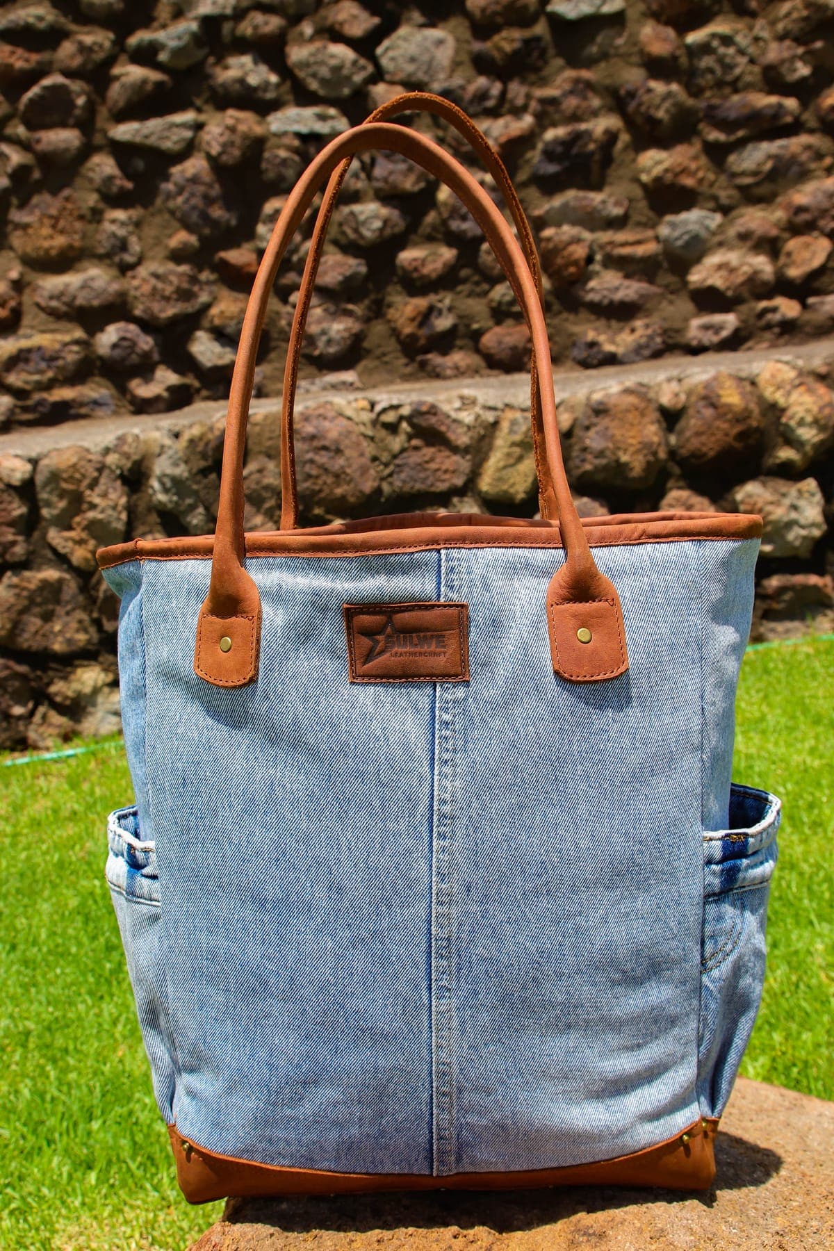 The Artisan Panel Tote — genuine leather, Sulwe Leathercraft (view 4)
