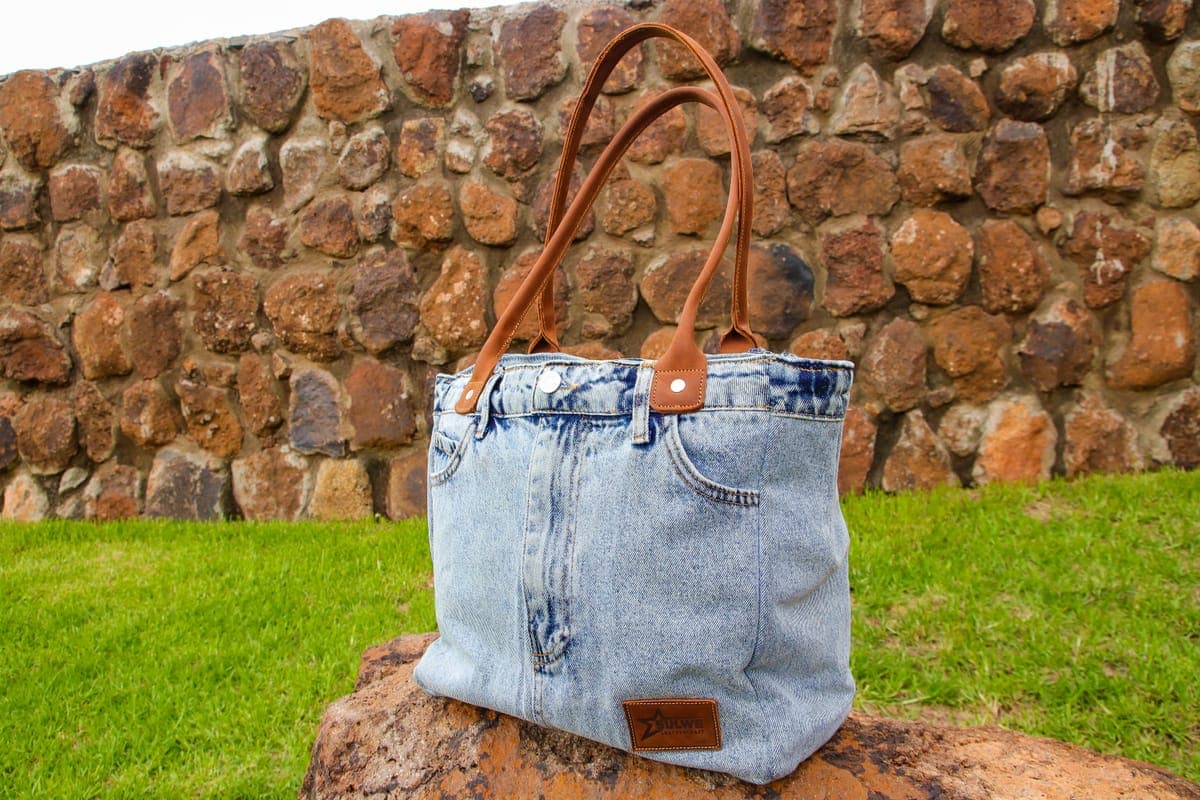 The Re-Jean Tote — genuine leather, Sulwe Leathercraft (view 3)