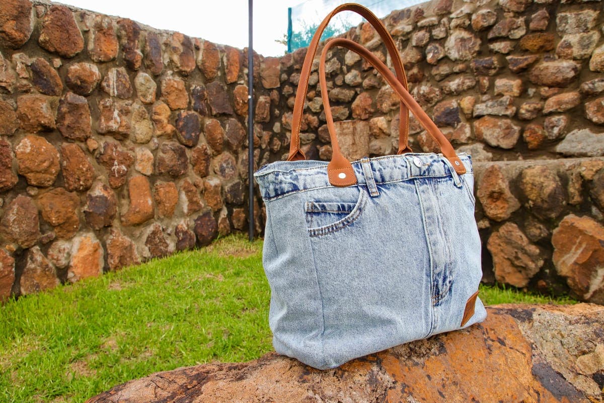 The Re-Jean Tote — genuine leather, Sulwe Leathercraft (view 4)