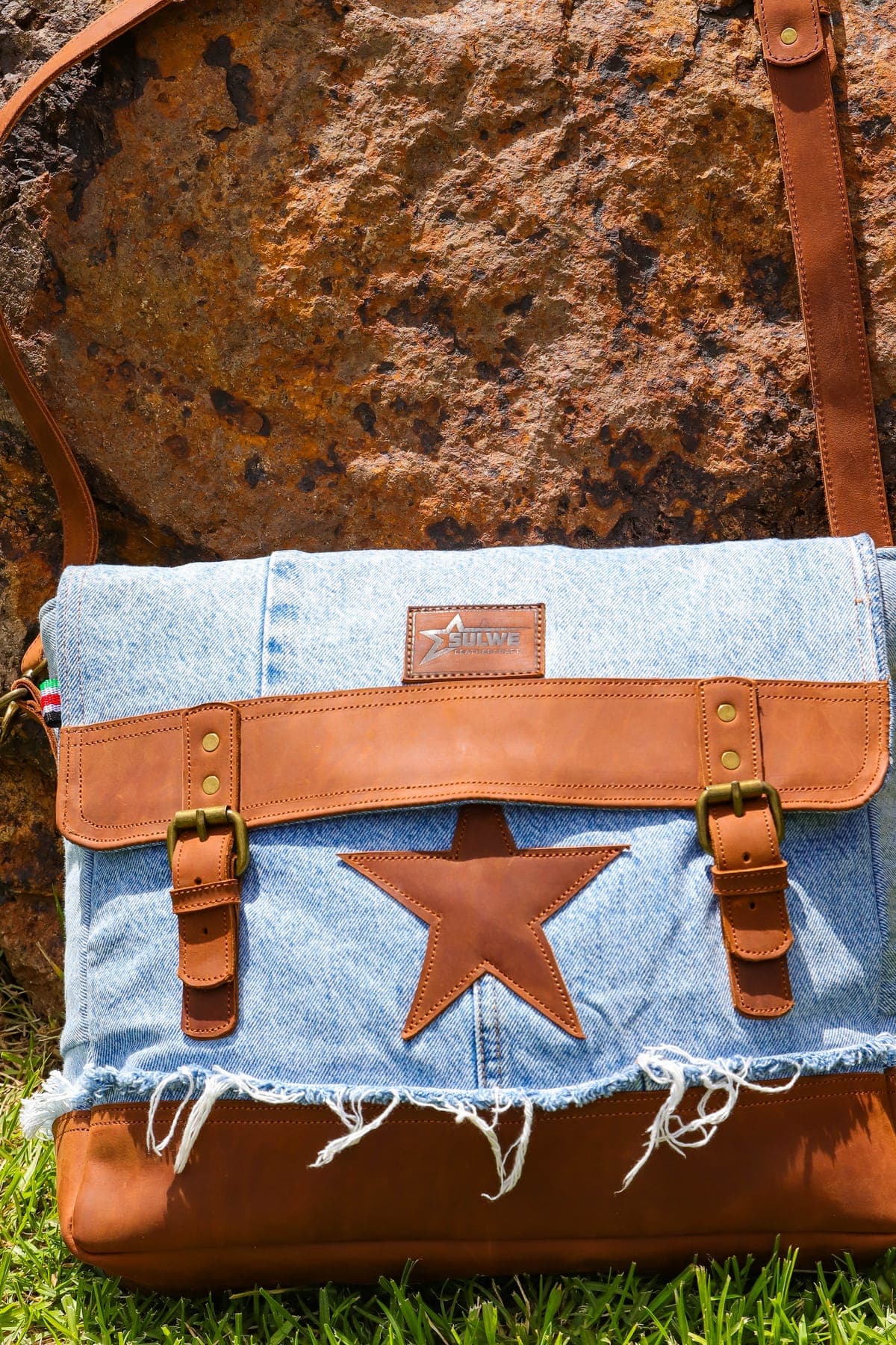 Sulwe Messenger Bag (Blue) — genuine leather, Sulwe Leathercraft